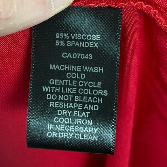 Cable Gauge Red‎ Split Bell Sleeve Buttons Size 1X Blouse Crew Neck Top Blouse - Picture 7 of 10